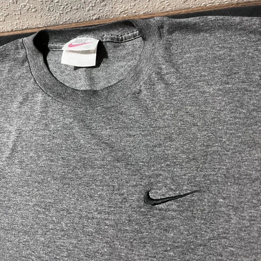 Vintage Nike Shirt Tonal Embroidered Swoosh Faded Burnout Distressed Essential